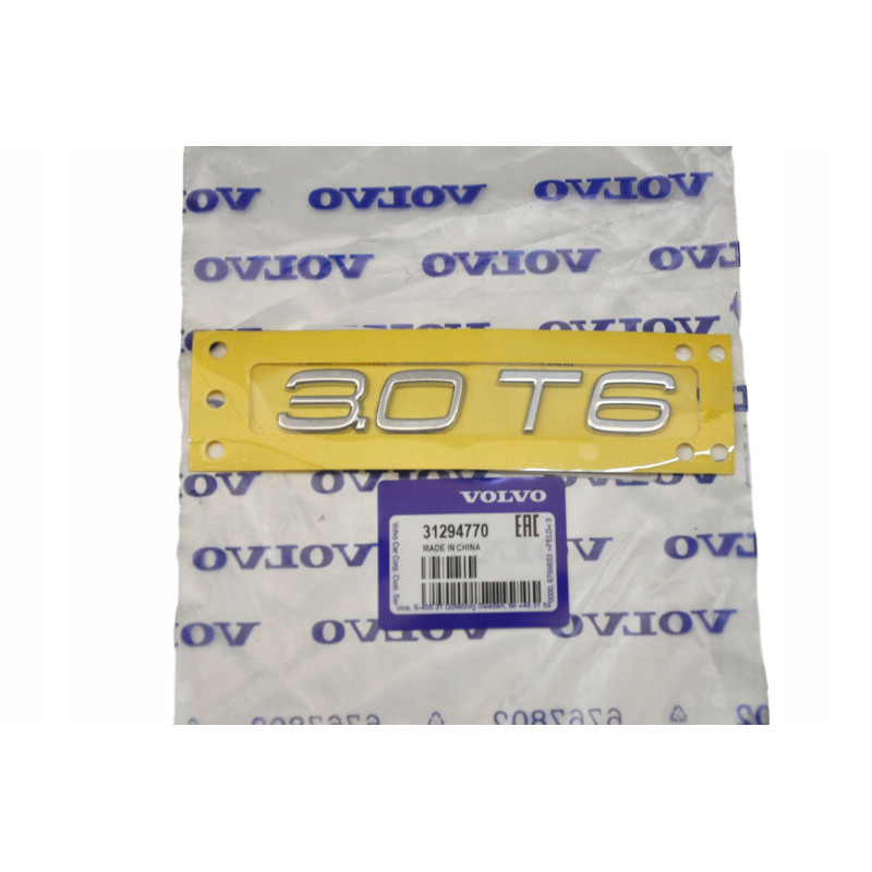 VOLVO S60 V60 XC60 3.0 t6 emblemat na tylna klapę 31294770 OE