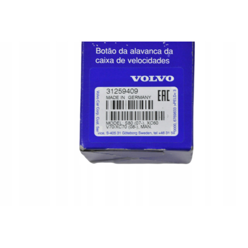 VOLVO S60 S80 V60 V70 XC60 XC70 Gałka zmiany biegów manual 6 31259409 OE