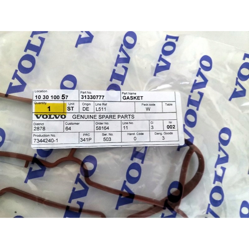 VOLVO S60 V40 V40CC V60 V70 Uszczelka kolektor ssący 1.6t 31330777 OE
