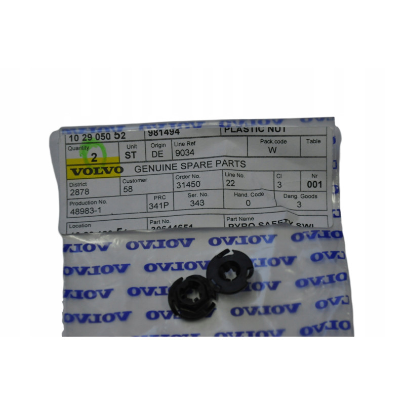 VOLVO C30 C40 C70 EC40 Nakretka boczka tapicerki bagażnika spin 981494 OE