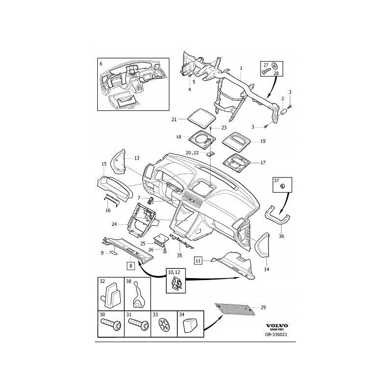 VOLVO XC90 Lewa zaślepka deski rozdzielczej 39872046 OE