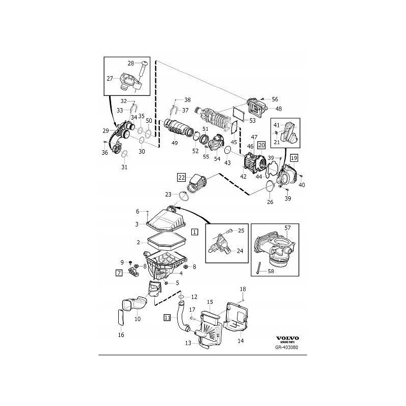 VOLVO S90 V90 XC90 XC60 II uszczelka przepustnicy 31439814