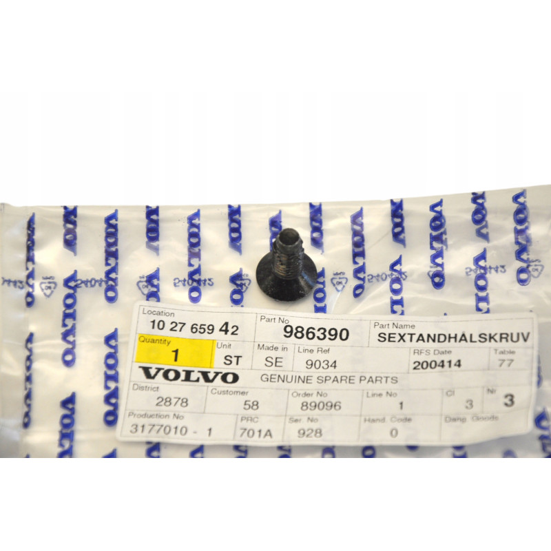 VOLVO XC90 XC70 V90 V70 S90 S80 740 760 śruba rygla zamka drzwi 986390 OE