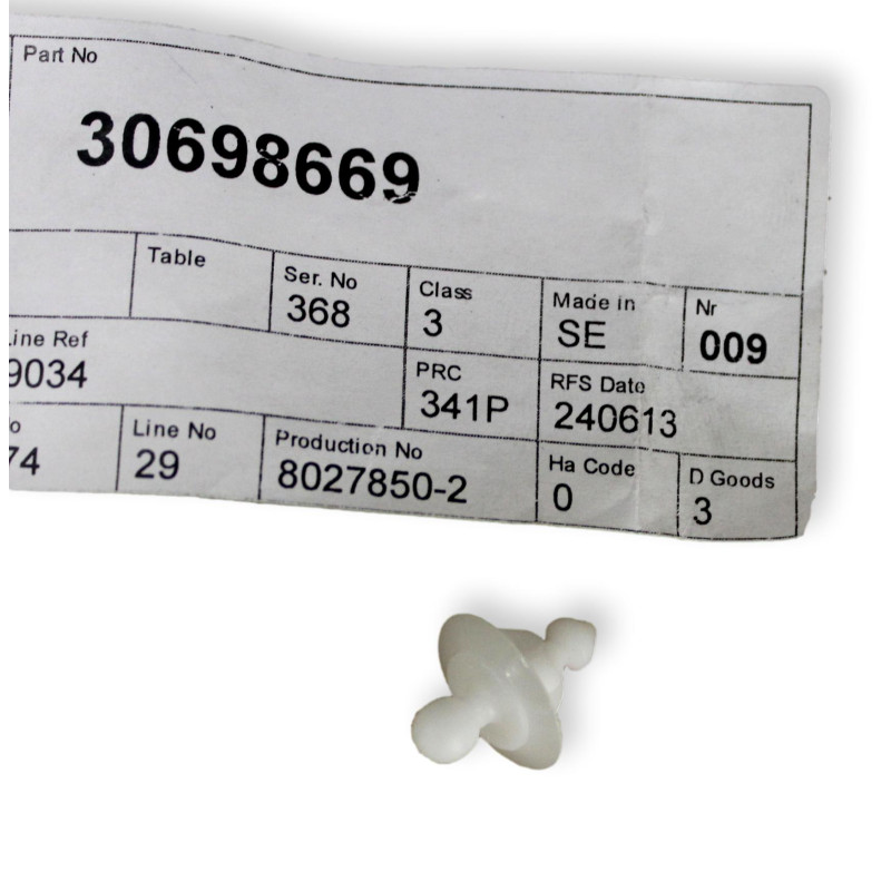 VOLVO C30 spinka biały klips listwy na błotnik nadkole OE 30698669