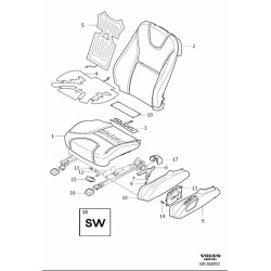 VOLVO V40 Lewa osłona fotela kierowcy pamięć 31307544 OE