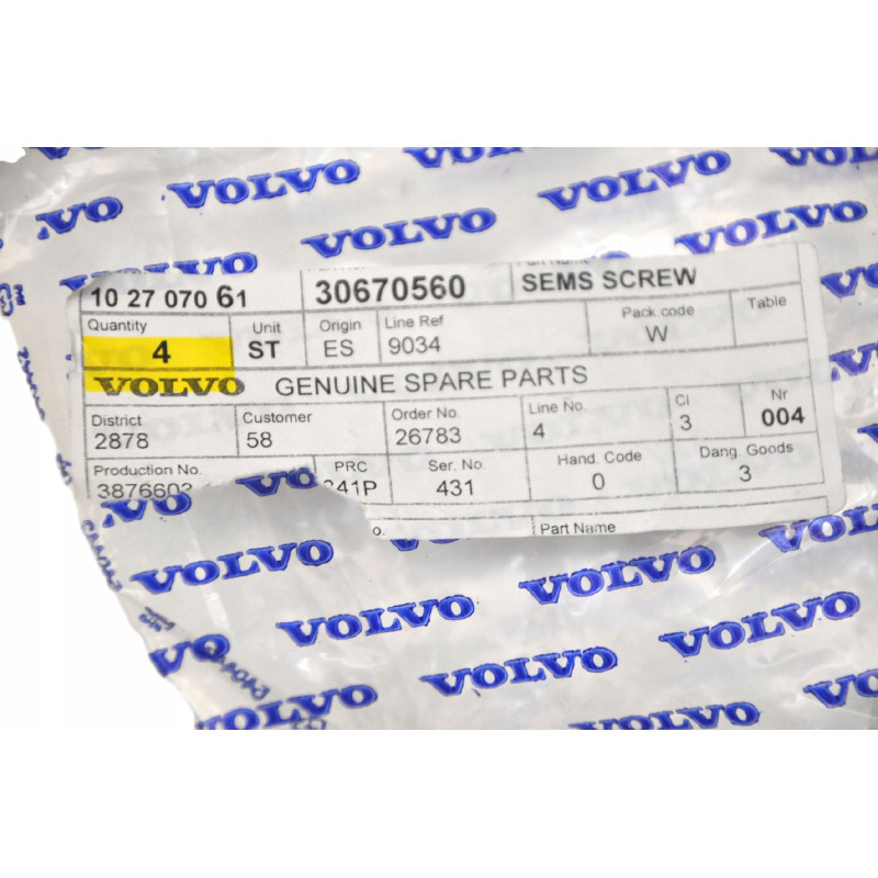 VOLVO POLESTAR 1 S60 S90 V60 V60CC Śruba sanek wózka silnika 30670560 OE
