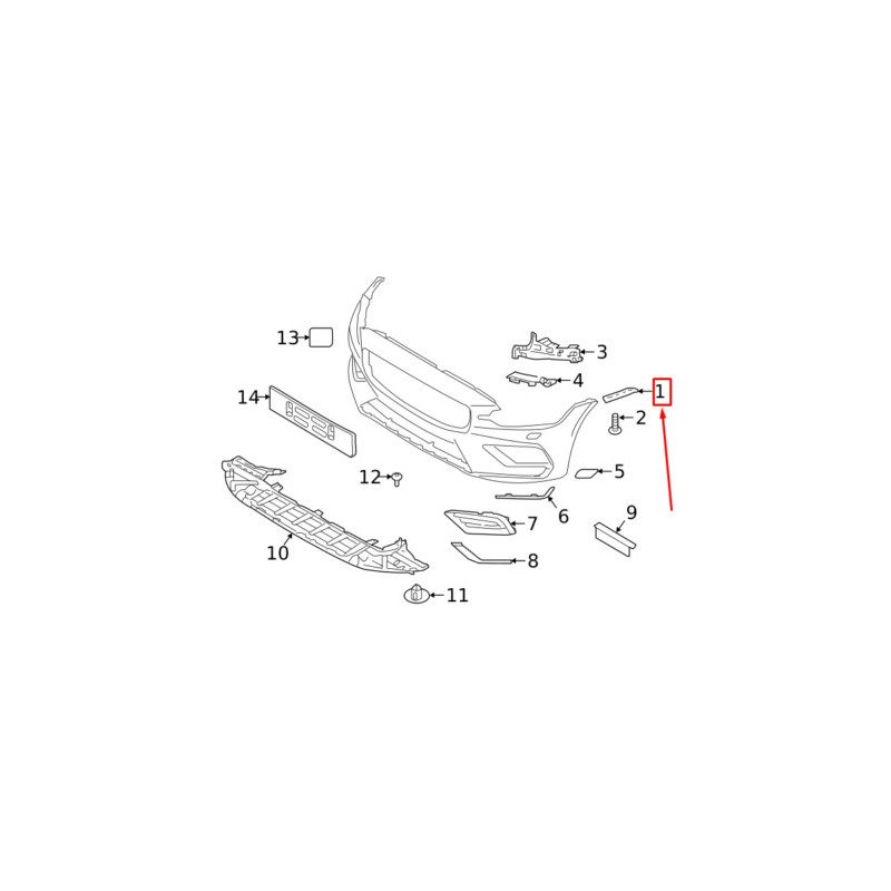 VOLVO S60 III V60 II ślizg zderzaka przedni prawy 31455635