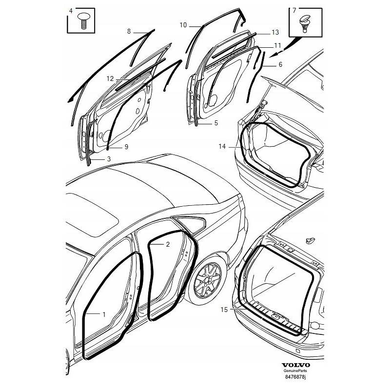 VOLVO S40 V50 uszczelka karoseryjna drzwi przednie 8663911 30661312