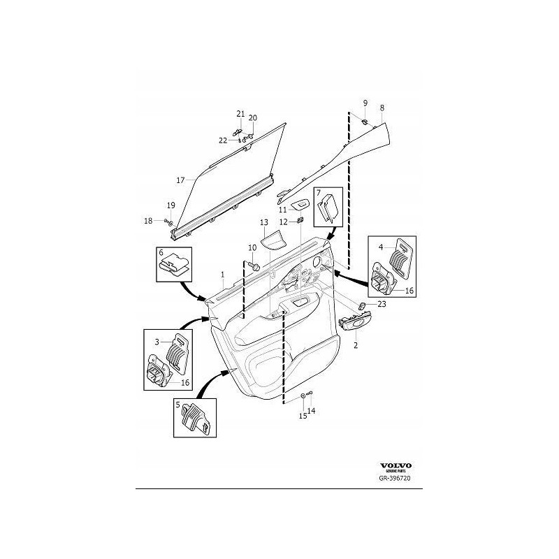 VOLVO XC90 II uchwyt klips rolety przeciwsloneczne 31366492