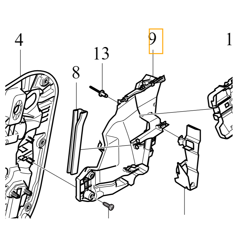 VOLVO XC60 II przednia lewa osłona zamka drzwi OE 31440008