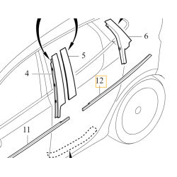 VOLVO V40 listwa zgarniajaca drzwi tylna lewa OE 31278531