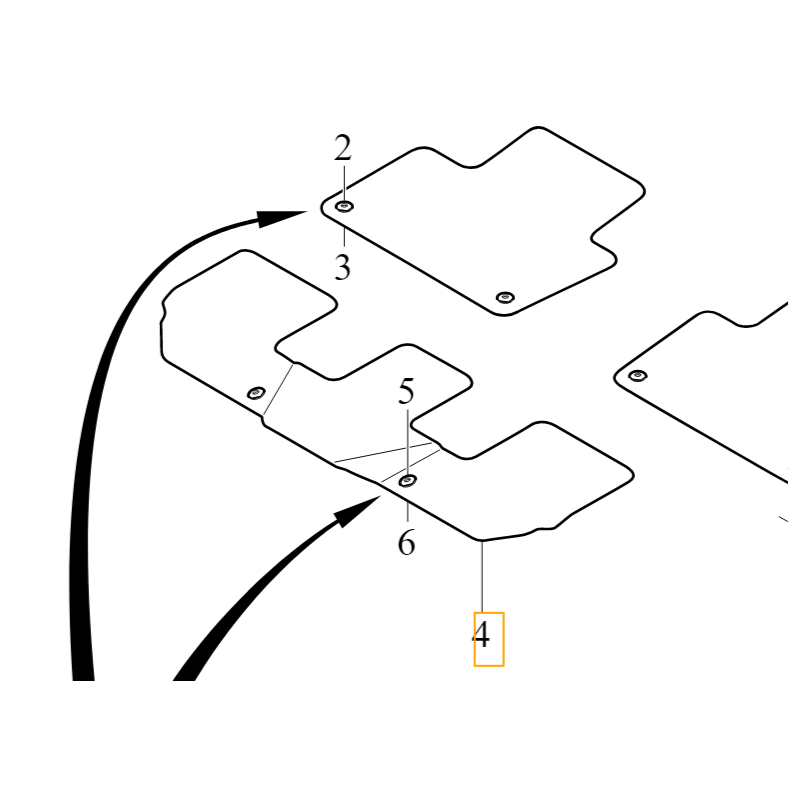 VOLVO XC90 II dywanik welur trzeci rząd Charcoal OE 32262732