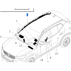 VOLVO XC40 Lewa kurtyna dachowa airbag 32296284 OE