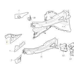 VOLVO S60 V60 XC60 II lewy wspornik podłużnicy OE 32318181