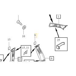 VOLVO S40 V50 prawa zaślepka airbag czarna środkowy słupek 39896444