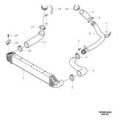 VOLVO V40 V40CC lewy wąż przewód intercooler 2,0 2,5 30636785