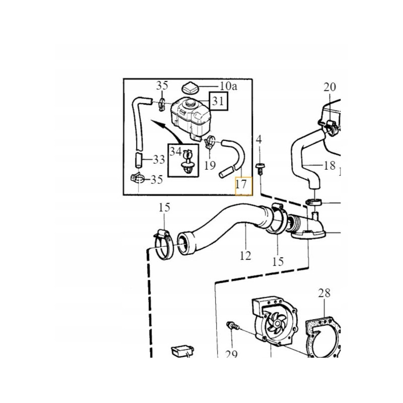 VOLVO V70 XC70 przewód zbiornika wyrównawczego OE 9445378