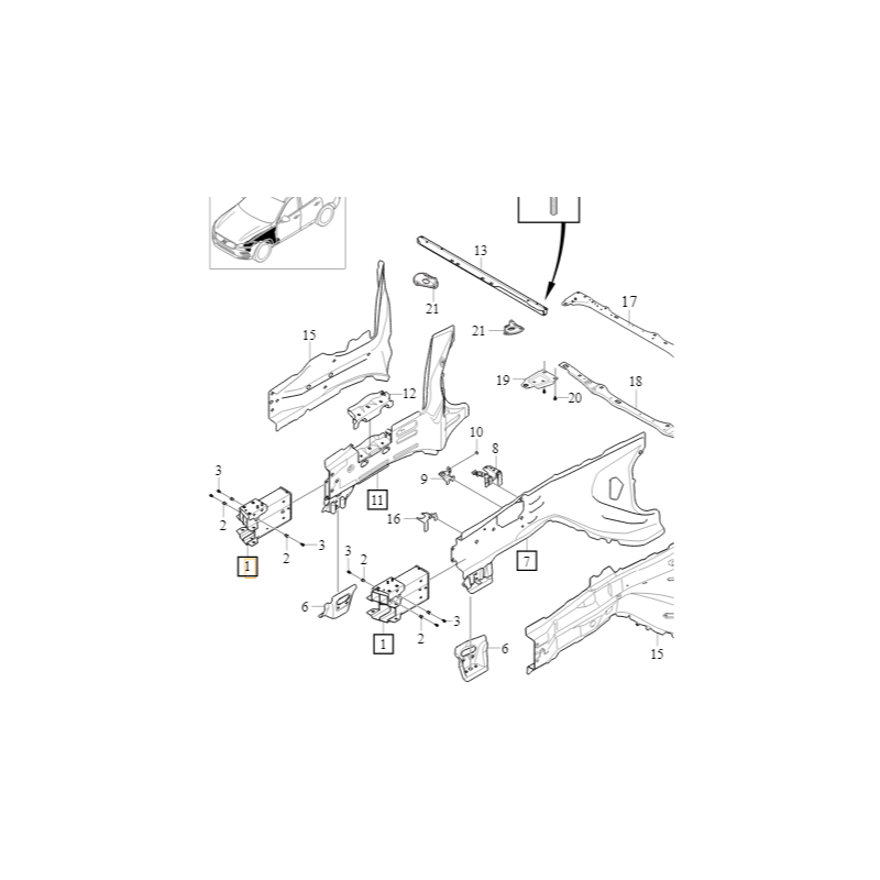 VOLVO XC60 II prawa strefa zgniotu nowa OE