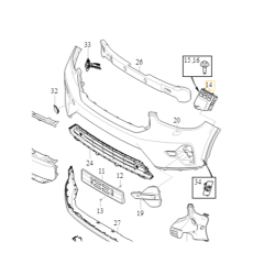 VOLVO Ślizg zderzaka przedni prawy 32341535 OE