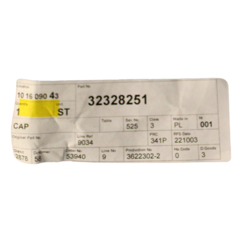 VOLVO V60 II korek wlewu płynu spryskiwaczy OE 32328251