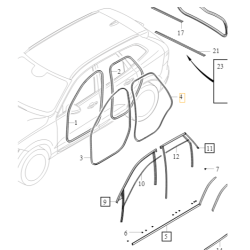 VOLVO Uszczelka drzwi tylne 32229250 OE