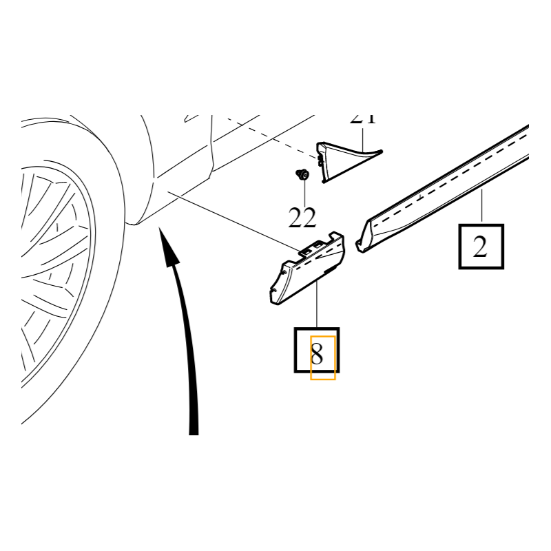 VOLVO XC60 II lewa nakładka progowa błotnik przód 39797832