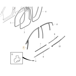 VOLVO S60 III przednia prawa listwa drzwi black OE