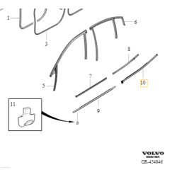 VOLVO S60 III tylna lewa listwa drzwi black OE