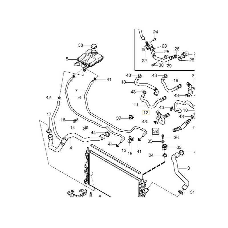 VOLVO S40 C70 V50 wąż przewód chłodnicy wody OE