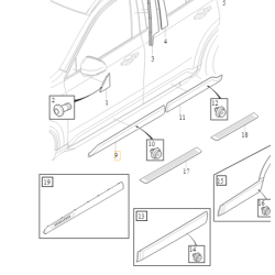 VOLVO XC90 II przednia lewa listwa drzwi chrom OE