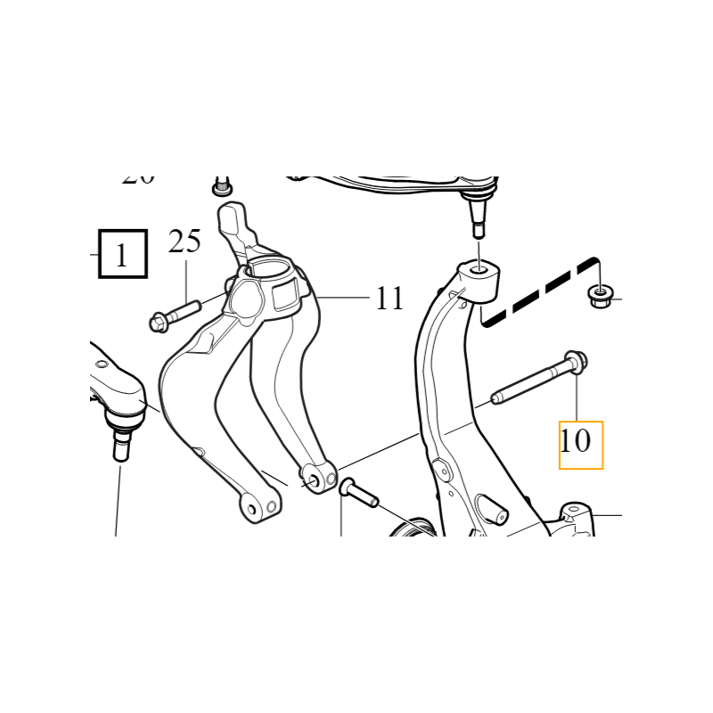 VOLVO S90 V90 XC90 II dolna śruba widełek M14x130 30670571