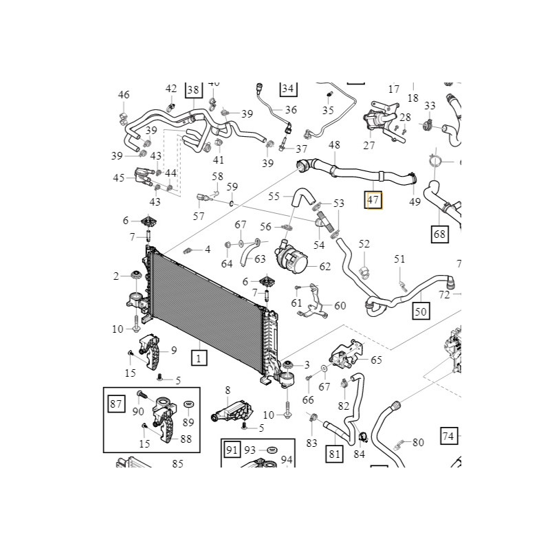 VOLVO XC40 prawy wąż chłodnicy benzyna 1,5T OE
