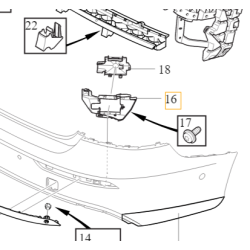 VOLVO S60 III wspornik zderzaka tył prawy OE