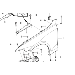 VOLVO V60CC II błotnik przedni prawy przód OE