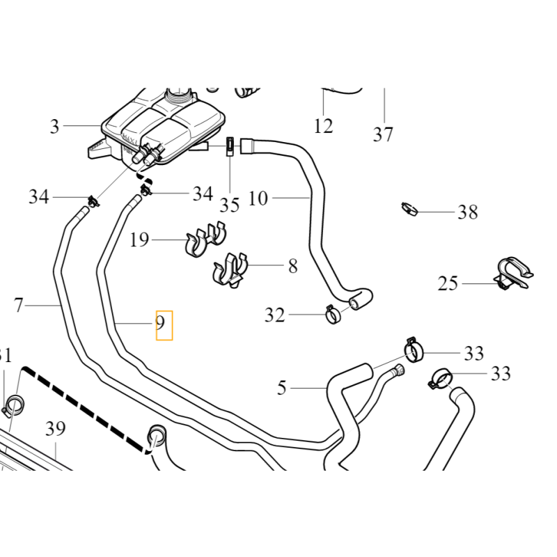 VOLVO V50 S40 C30 Przewód zbiornika wyrównawczego 30776160 OE