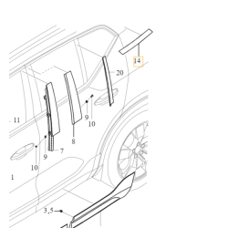 VOLVO XC40 Inscription listwa słupka tylna lewa 39848963 OE
