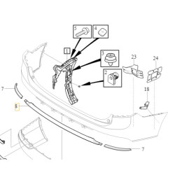 VOLVO XC90 II listwa zderzaka tył tylna chrom OE