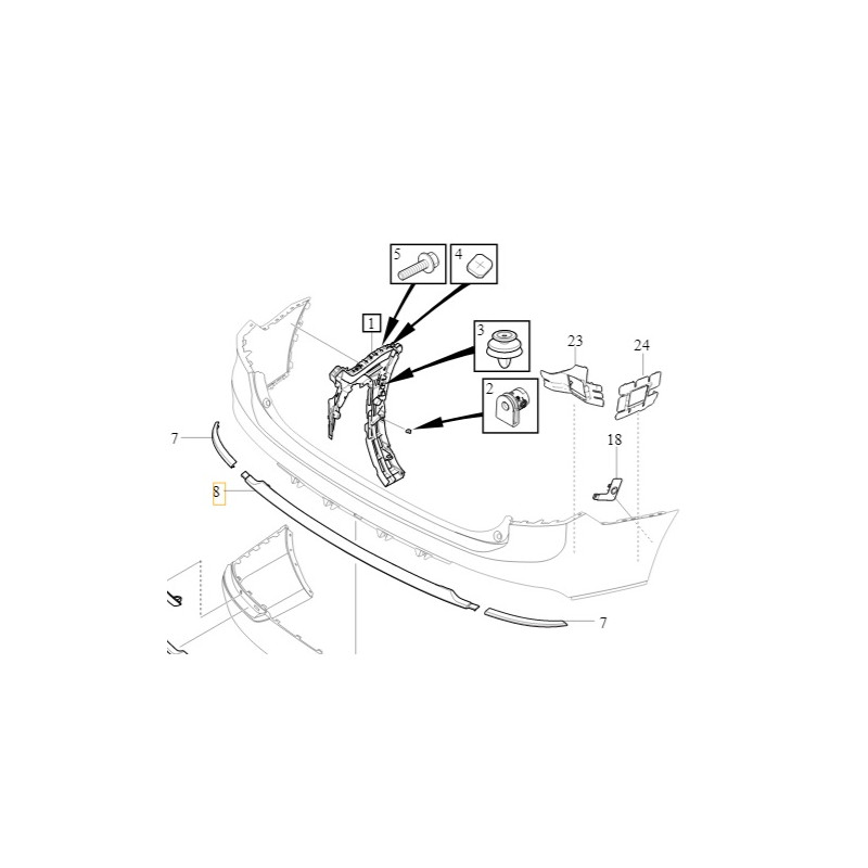 VOLVO XC90 II listwa zderzaka tył tylna chrom OE