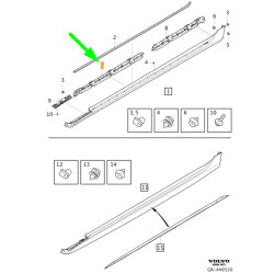 VOLVO S90 v90 środkowy lewy ślizg progu nakładki OE