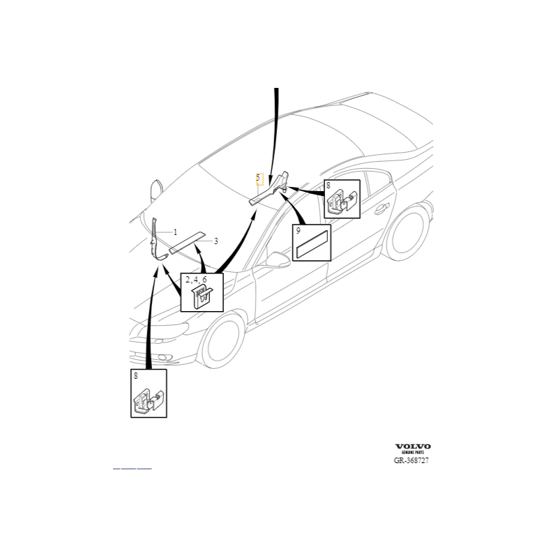 VOLVO S80 nakładka progowa tylna lewa OE 39806102