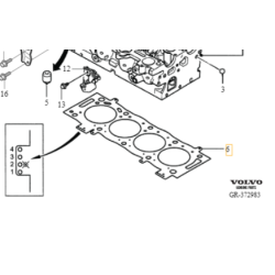 VOLVO C30 S40 V50 S80 V70 oryginalna uszczelka głowicy 2.0D 1.35mm OE