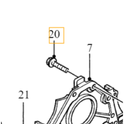 VOLVO oryginalna śruba M7x19 2.0D OE 30776029