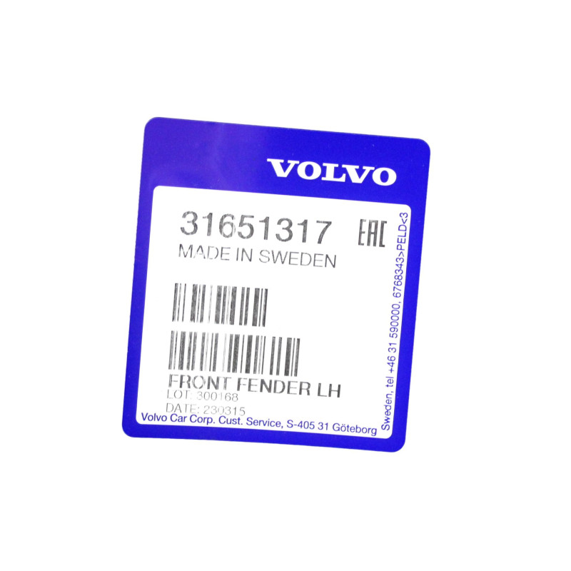 VOLVO V60CC Błotnik przedni lewy przód 31651317 OE