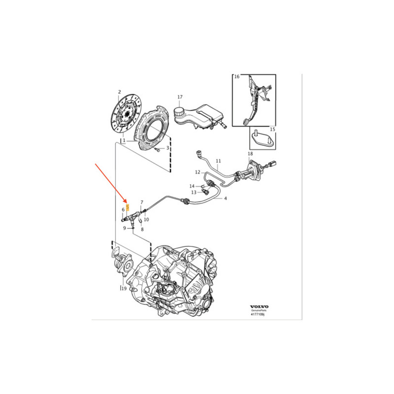 VOLVO S40 V50 trójnik wysprzęglika odpowietrznik OE