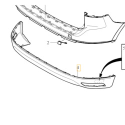 VOLVO XC60 I (09-17) tylny spoiler zderzaka dolny do lakierowania OE