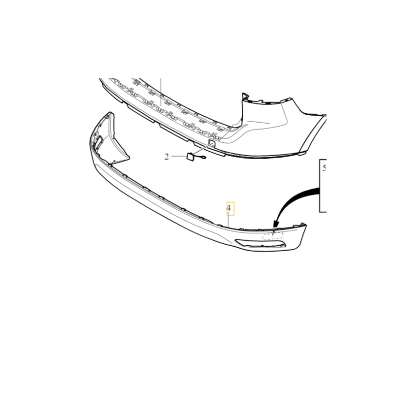 VOLVO XC60 I (09-17) tylny spoiler zderzaka dolny do lakierowania OE