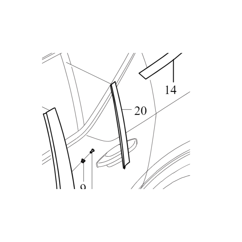 VOLVO C40 XC40 listwa ozdobna szyby drzwi prawy tył OE
