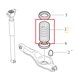 VOLVO V50 S40 C70 C30 Tylna sprężyna zawieszenia 30666219 OE