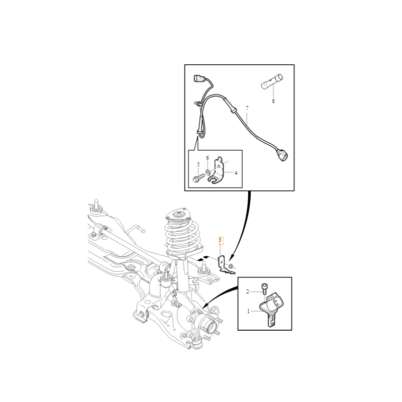 VOLVO S40 V40 V50 lewy wspornik ABS OE 30786846