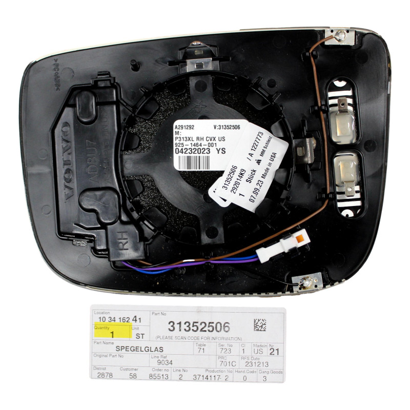 VOLVO XC60 prawy wkład lusterka fotochromatyczny USA OE